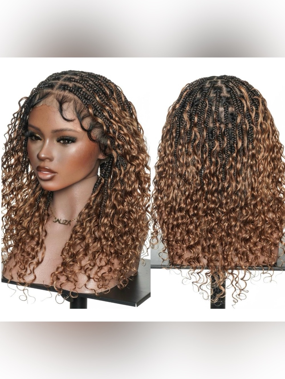 JALIZA Mila Full Lace Bohemian Braided Wig 18” Ombré Brown 1B/30 #230